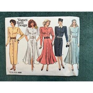Vogue's Basic Design Pattern #1830 Misses Dress Pattern Sizes 8/10/12 Uncut
